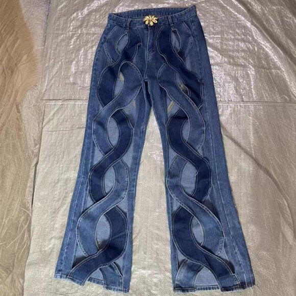 Braided Splice Jeans Tibetan Cyan - Picture 5 of 5
